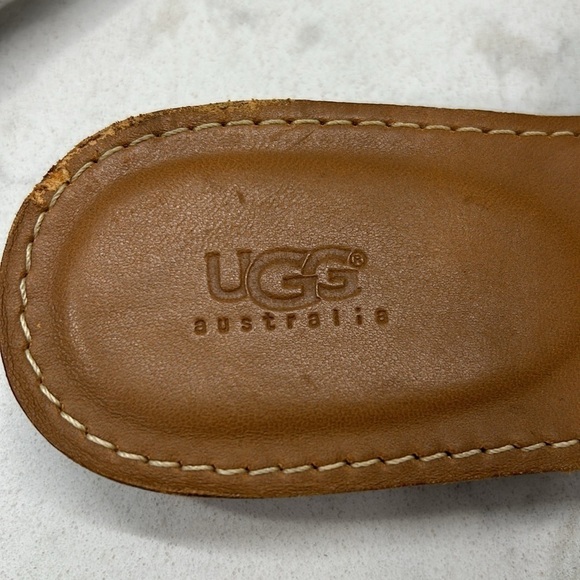 Ugg Fur Flip Wooden Bottom Flops Women’s Size 8 - Picture 6 of 14